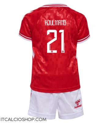 Danimarca Morten Hjulmand #21 Prima Maglia Bambino Europei 2024 Manica Corta (+ Pantaloni corti)